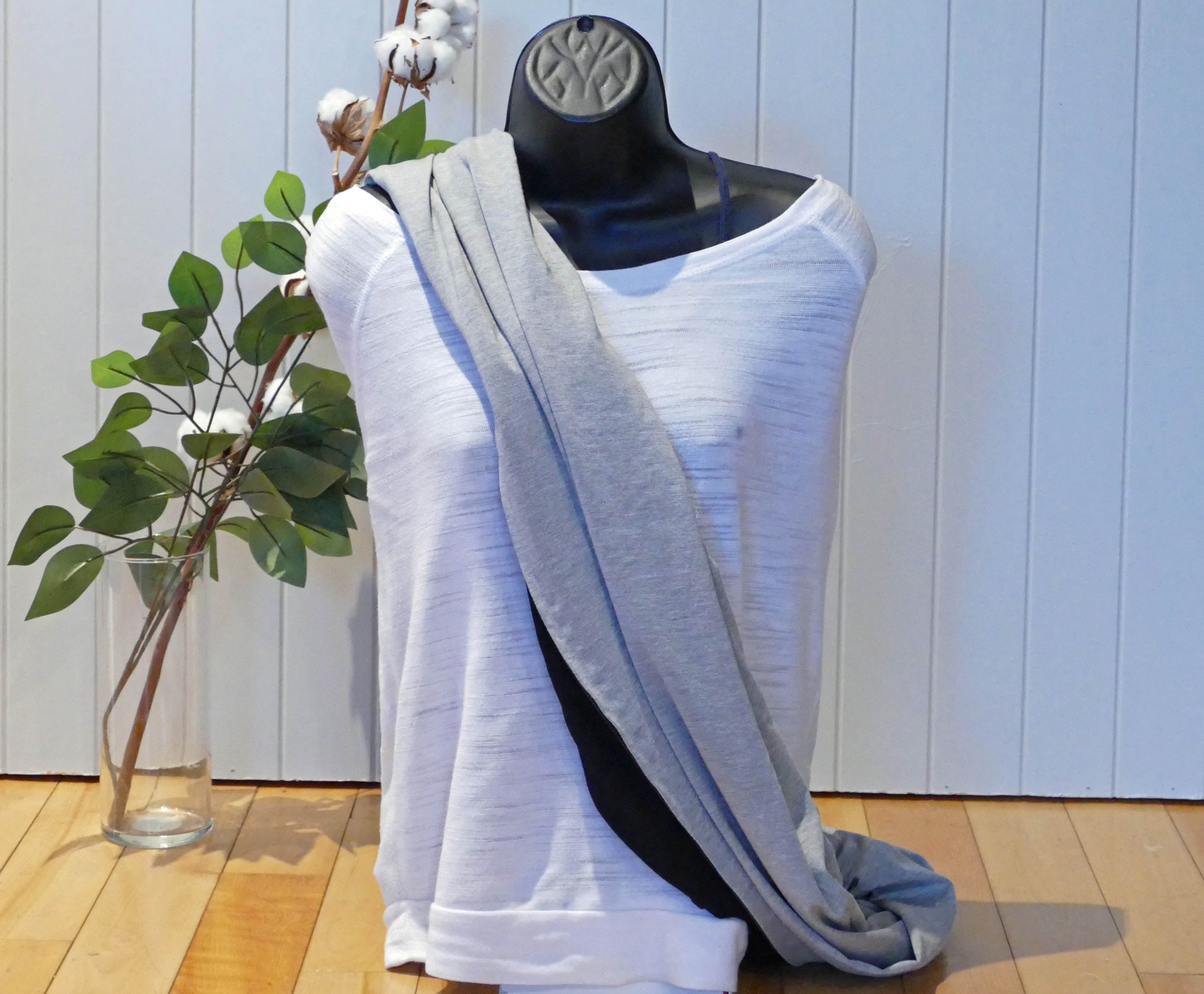 Foulard infini en bambou gris uni
