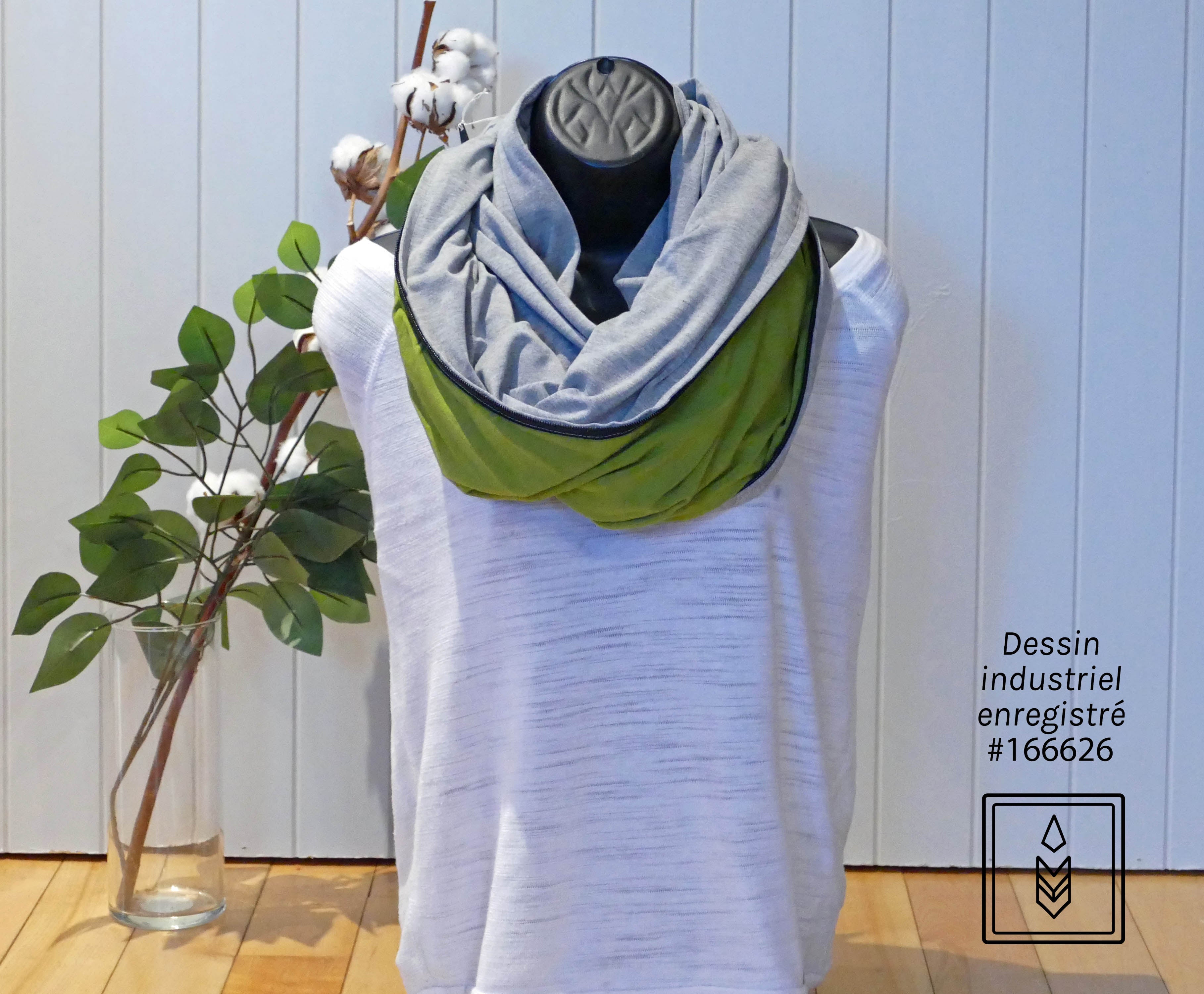 Foulard infini en bambou gris uni