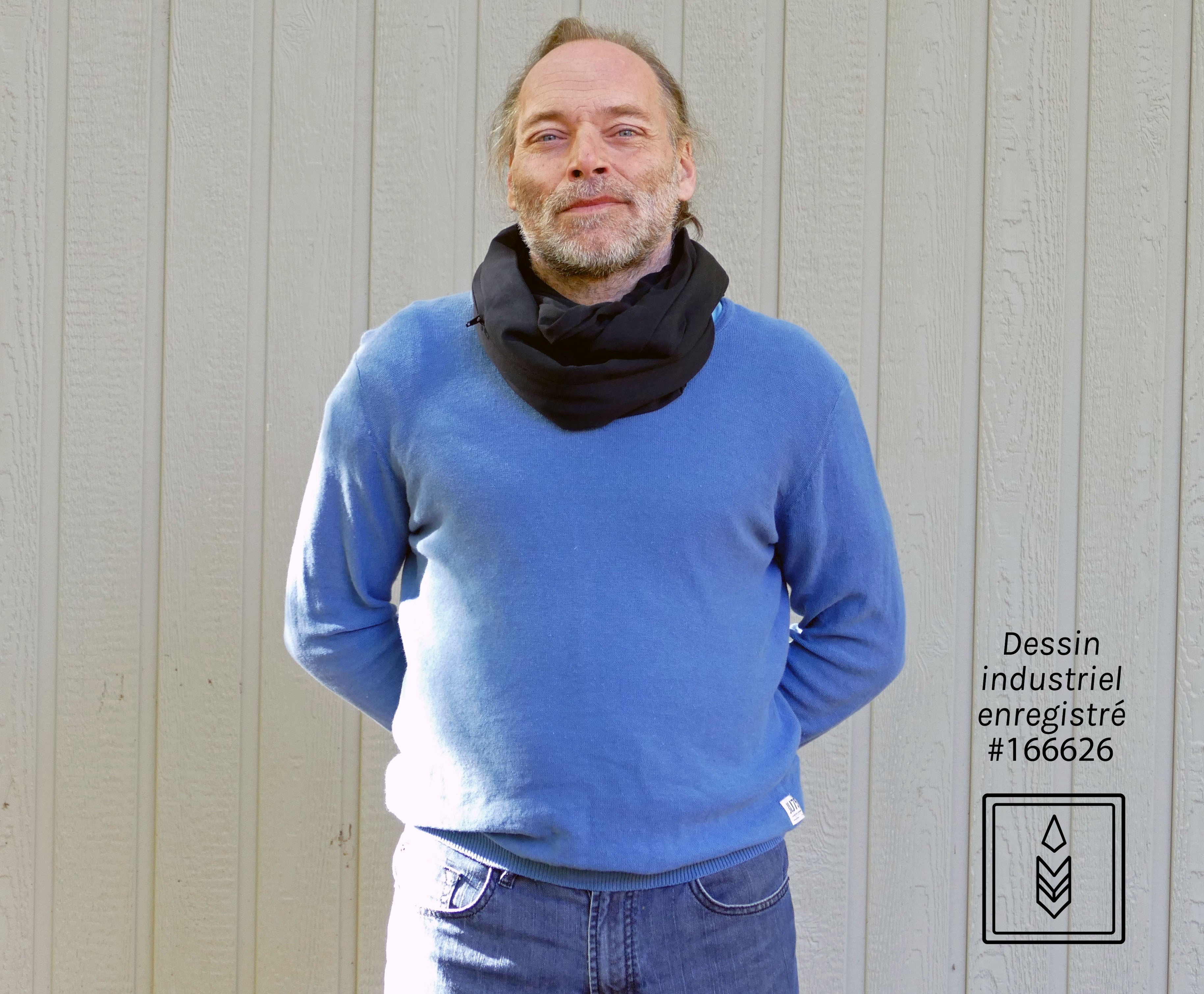 Foulard infini en coton biologique noir pour homme