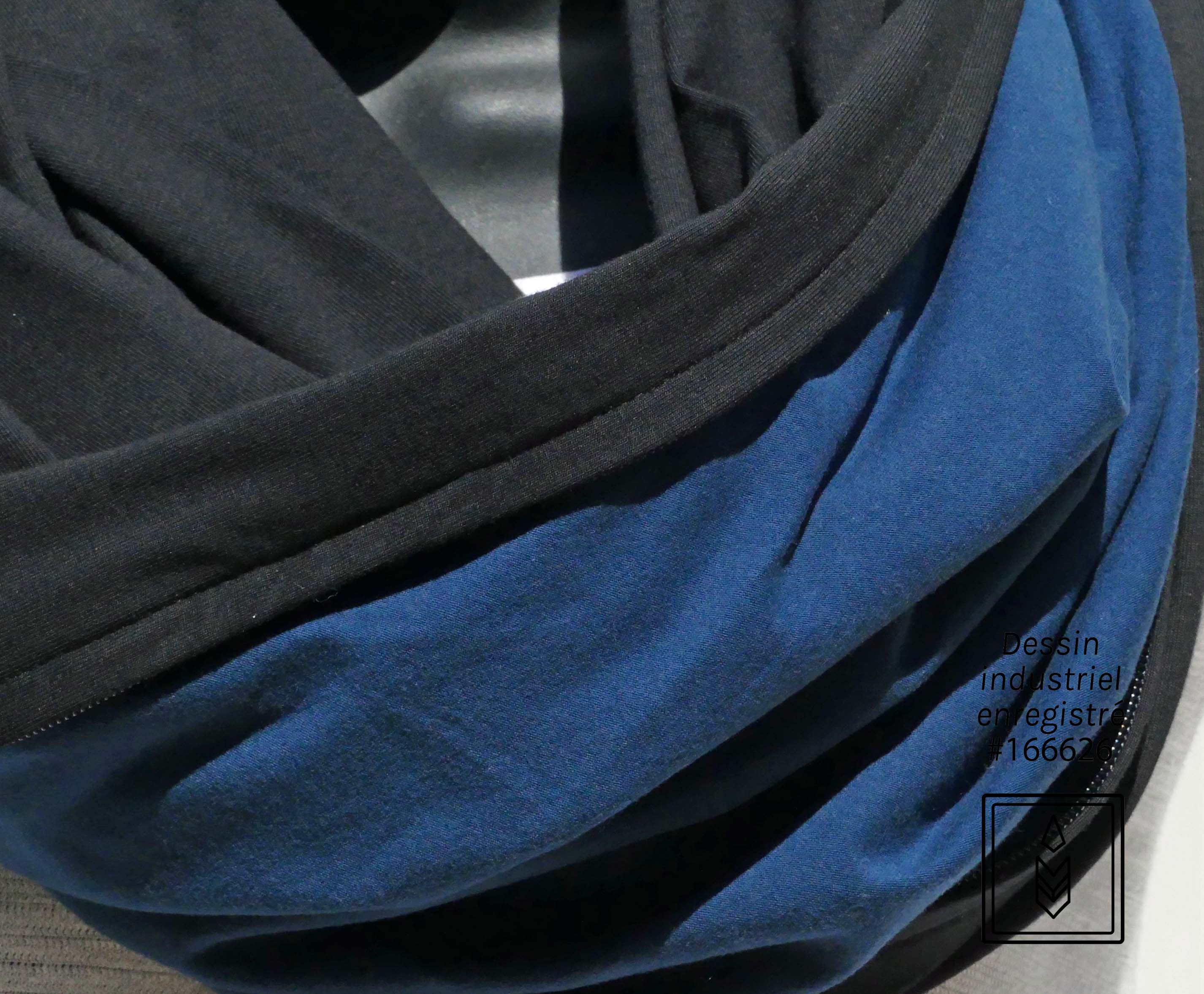 Foulard infini en coton biologique noir pour homme