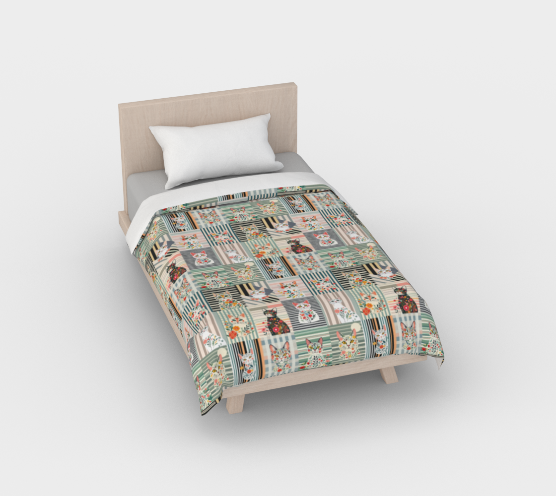 Housse de couette en motif de chats rayés