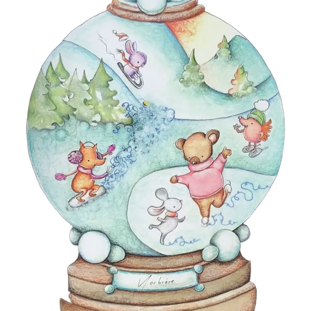 Carte de souhaits - Boule de neige