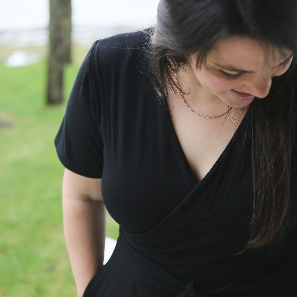 Jumpsuit cache-coeur en bambou - Tout noir