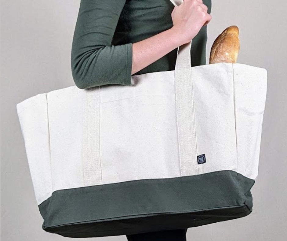Le grand sac écoresponsable en coton deux tons