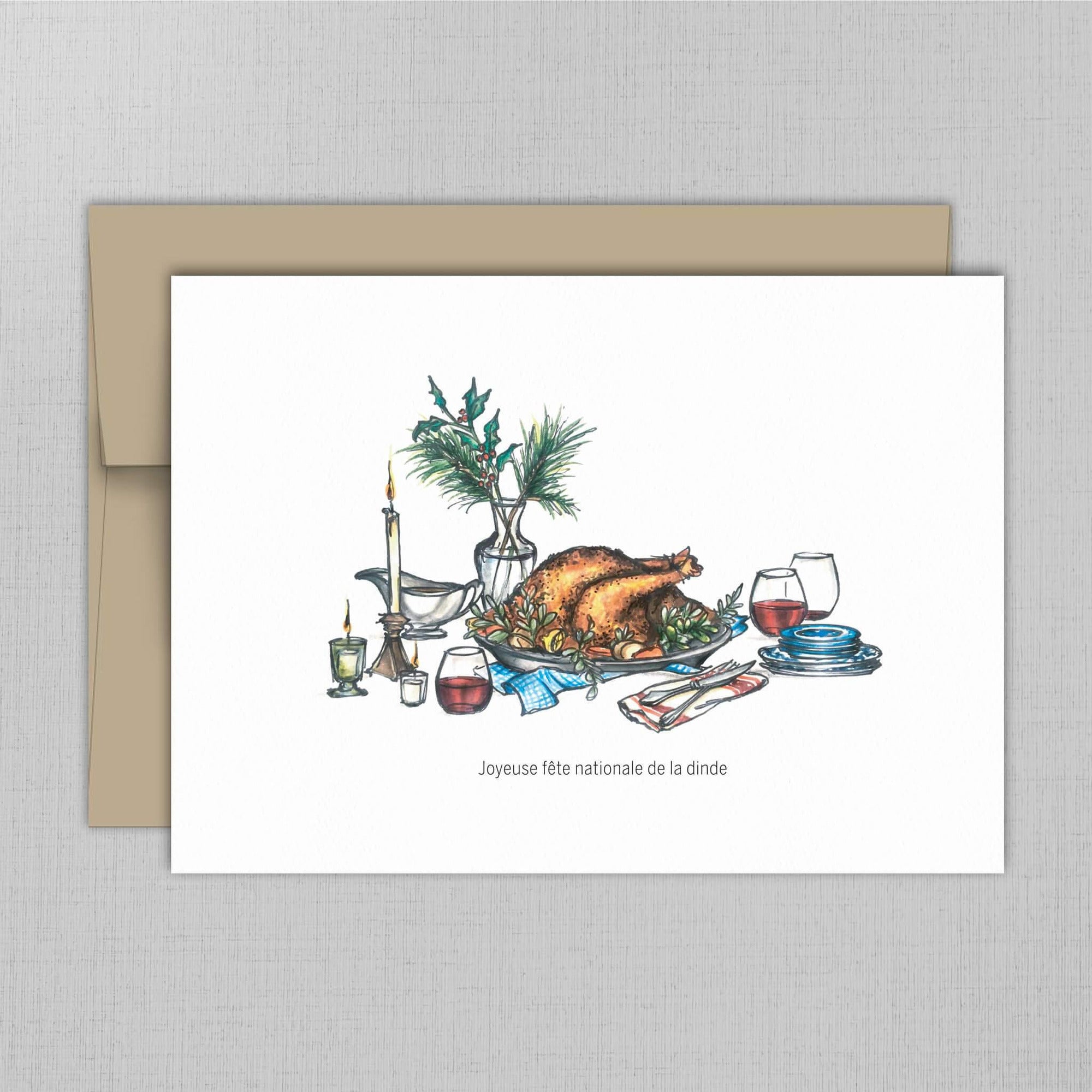 Carte de souhaits - Souper dinde - Fêtes Grenadine