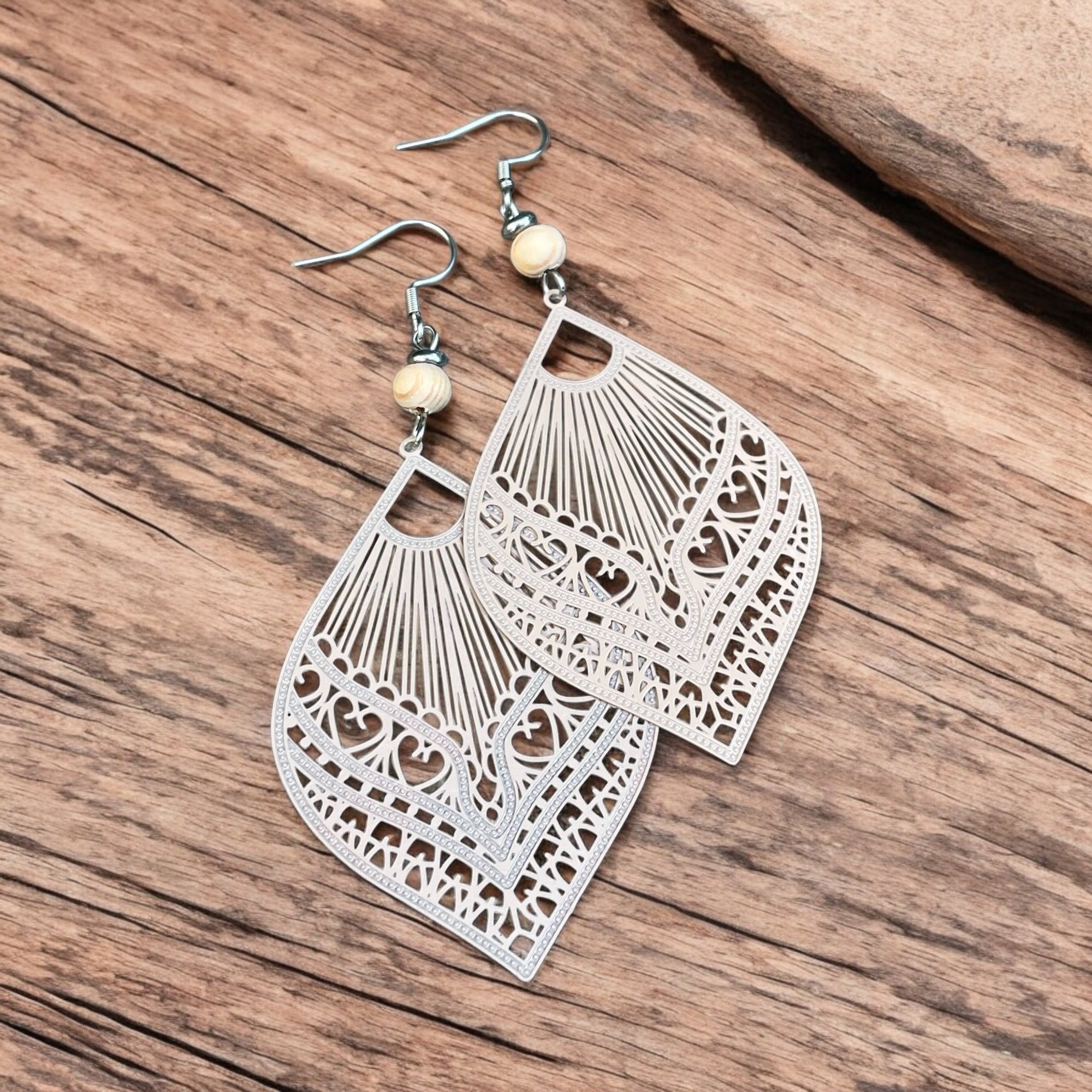 Grandes boucles bohèmes - M Fantaisies Bijoux Artisanaux