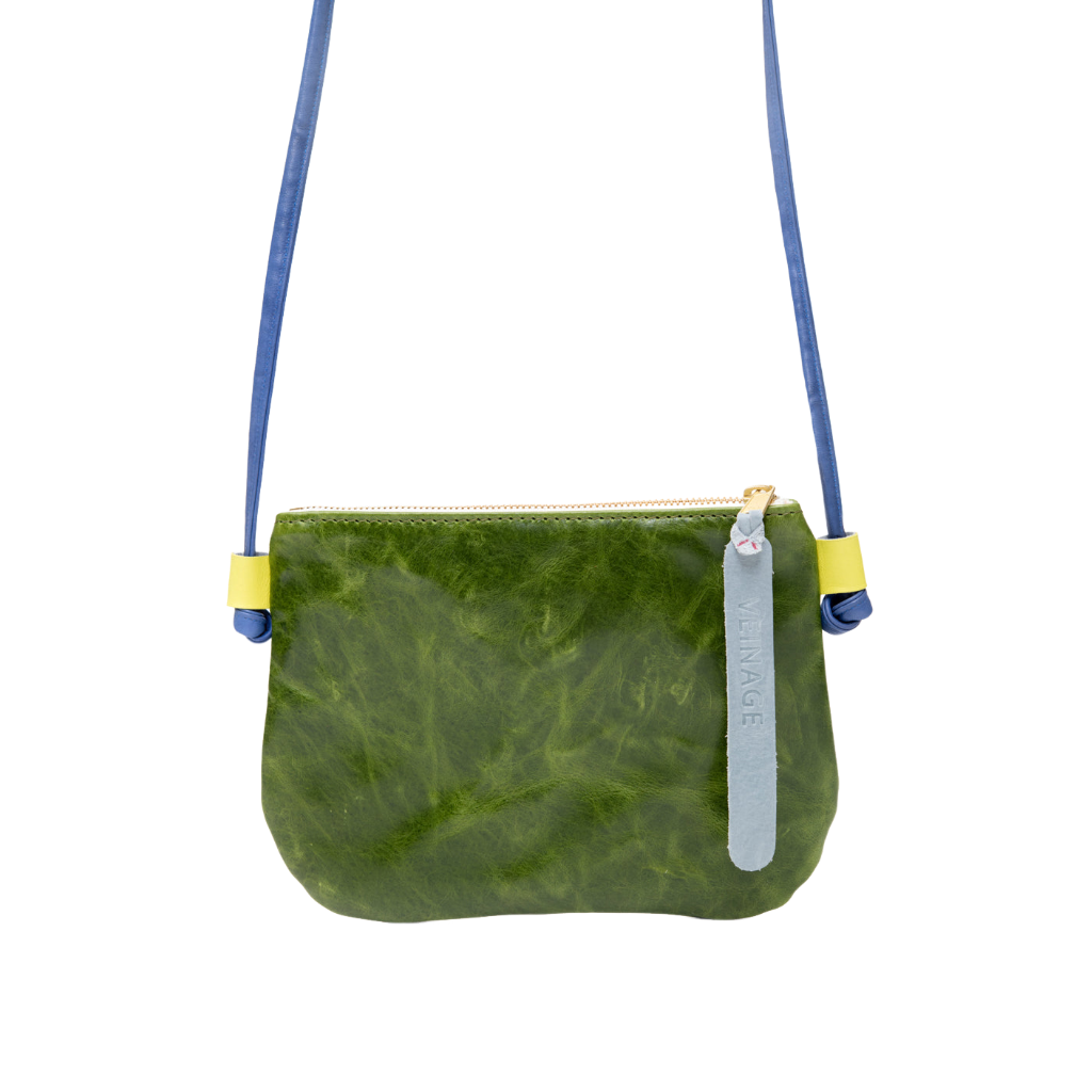 Small minimalist leather clutch bag, VENISE model