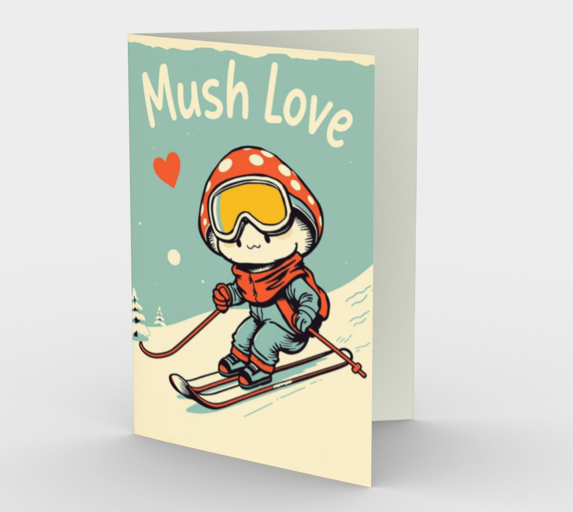 Ensemble de 3 cartes de souhaits "Mush love champignon"