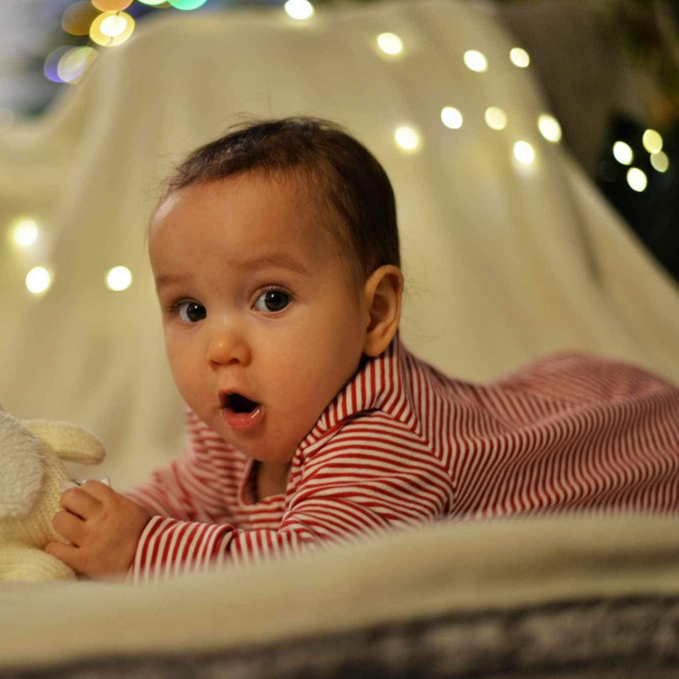 1 pièce à zip évolutif rayé rouge à zip