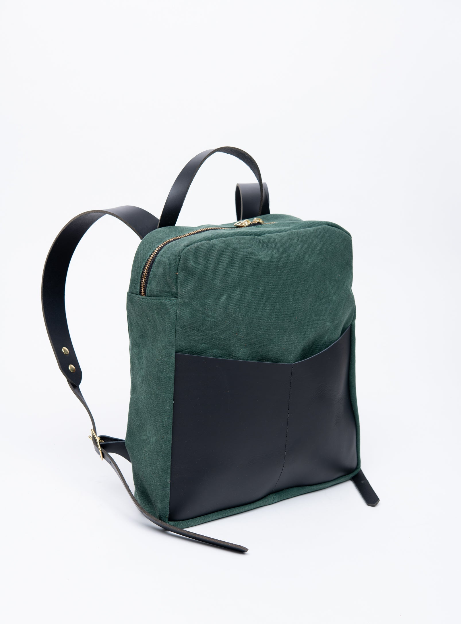 Sac à dos en cuir et coton ciré modèle GILFORD