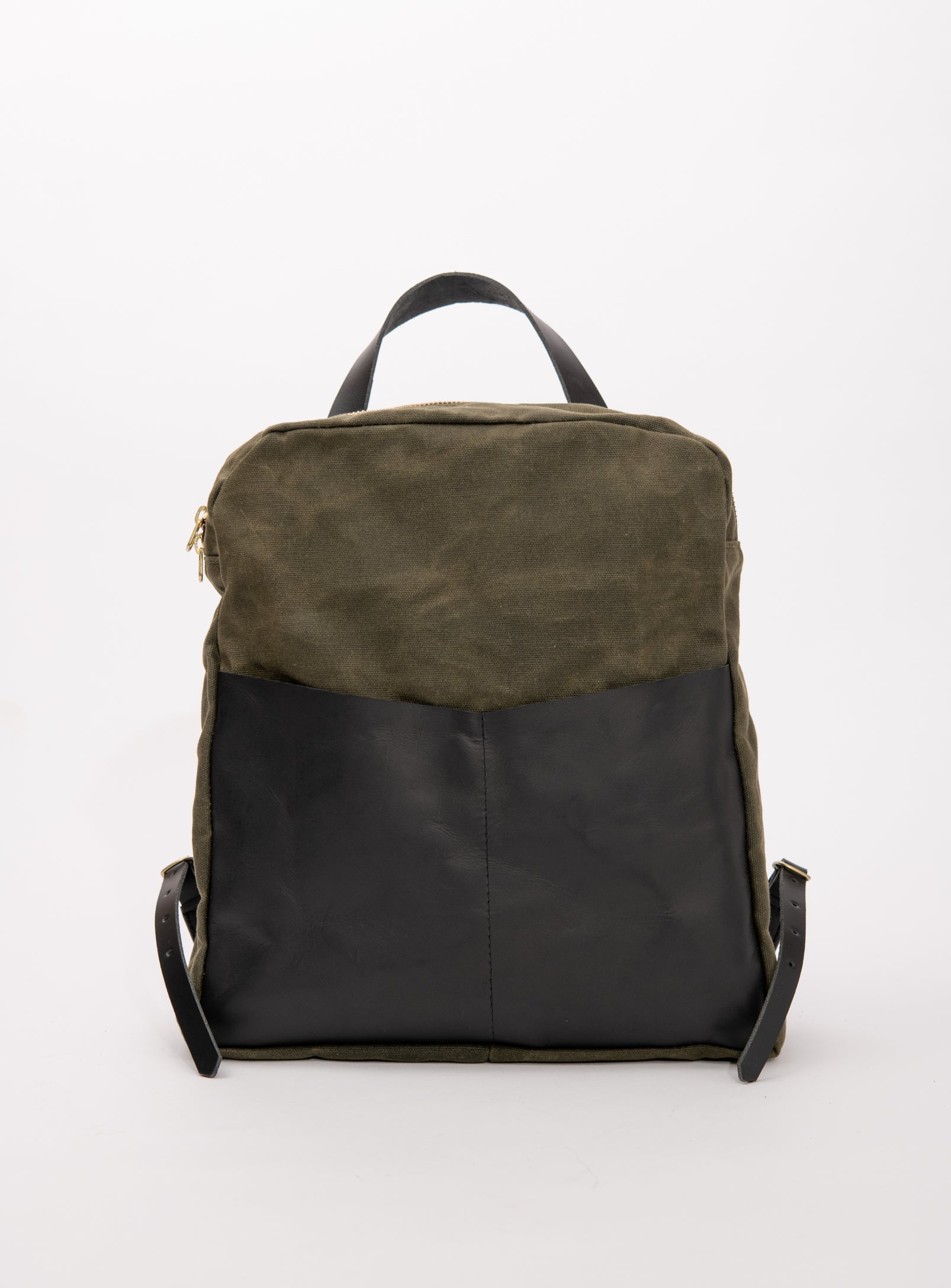 Sac à dos en cuir et coton ciré modèle GILFORD
