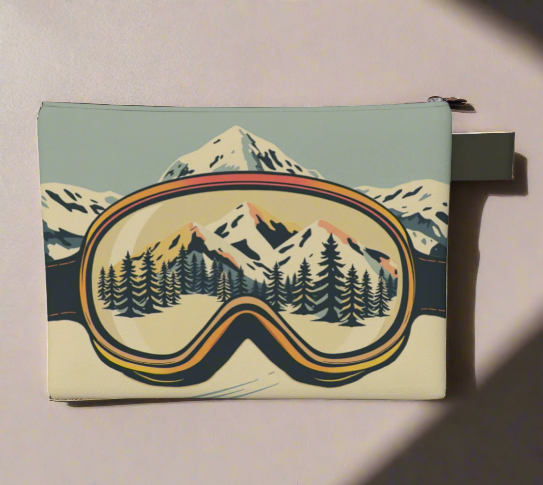 Sac à main fourre-tout Ski Art argent Lunettes de ski