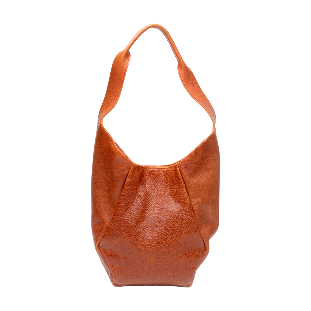 Geometric leather tote bag, MONT-ROYAL model