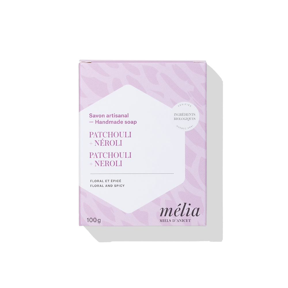 Savon artisanal au miel - Patchouli + Néroli