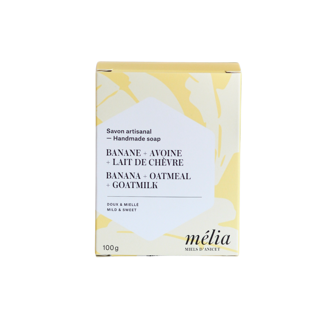 Savon artisanal au miel pur pour bébé (banane, avoine, lait de chèvre)