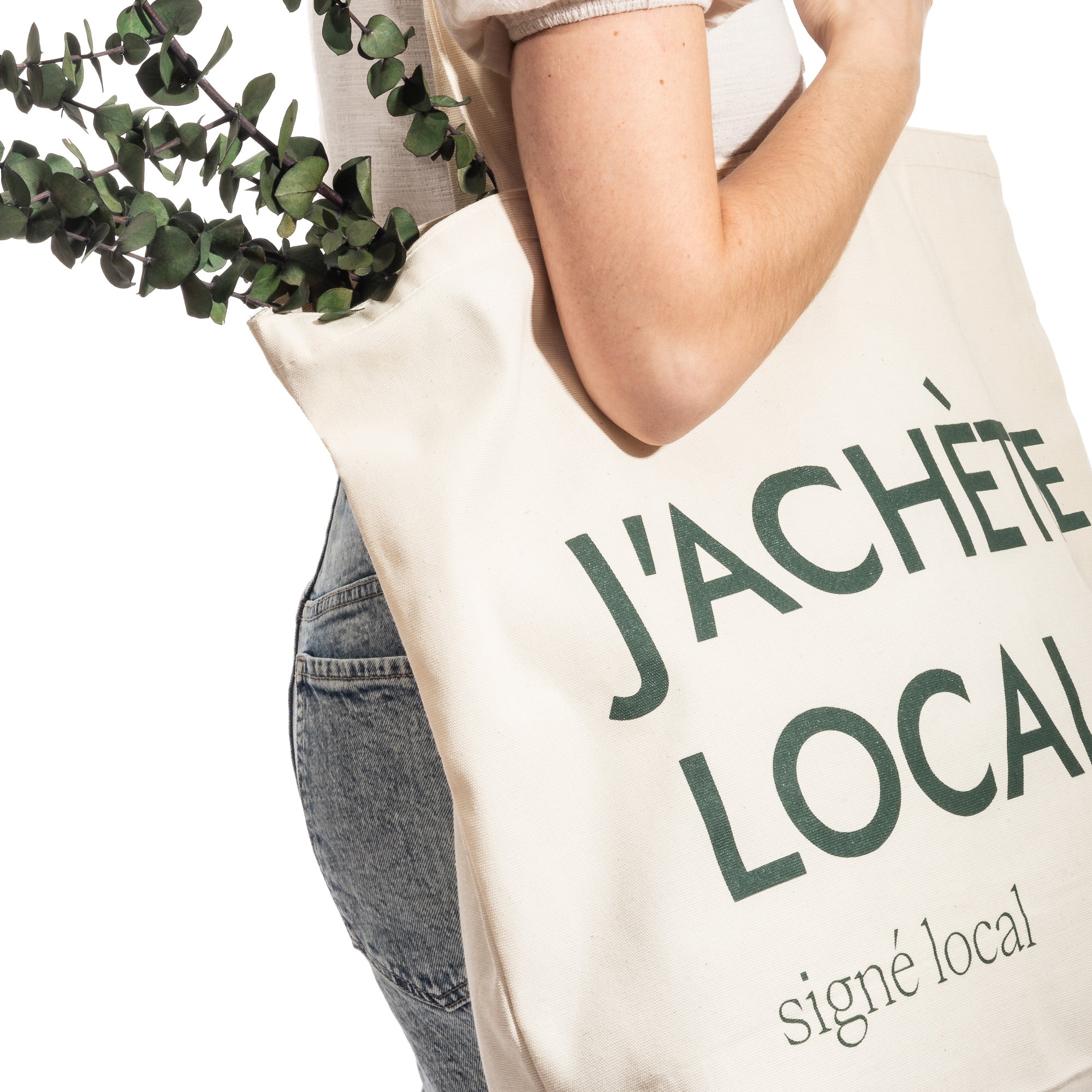 Reusable bag (Tote Bag) in natural cotton - I buy local