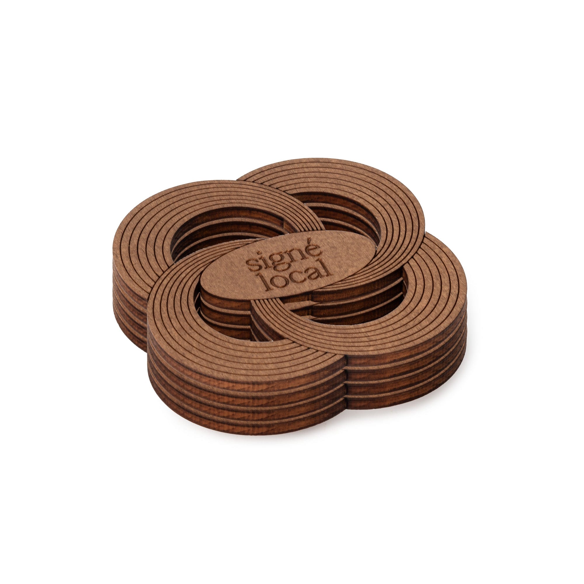 Ensemble 4 sous-verres en bois