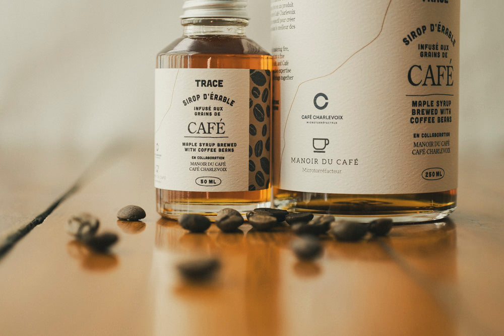 Sirop d'érable infusé aux grains de café