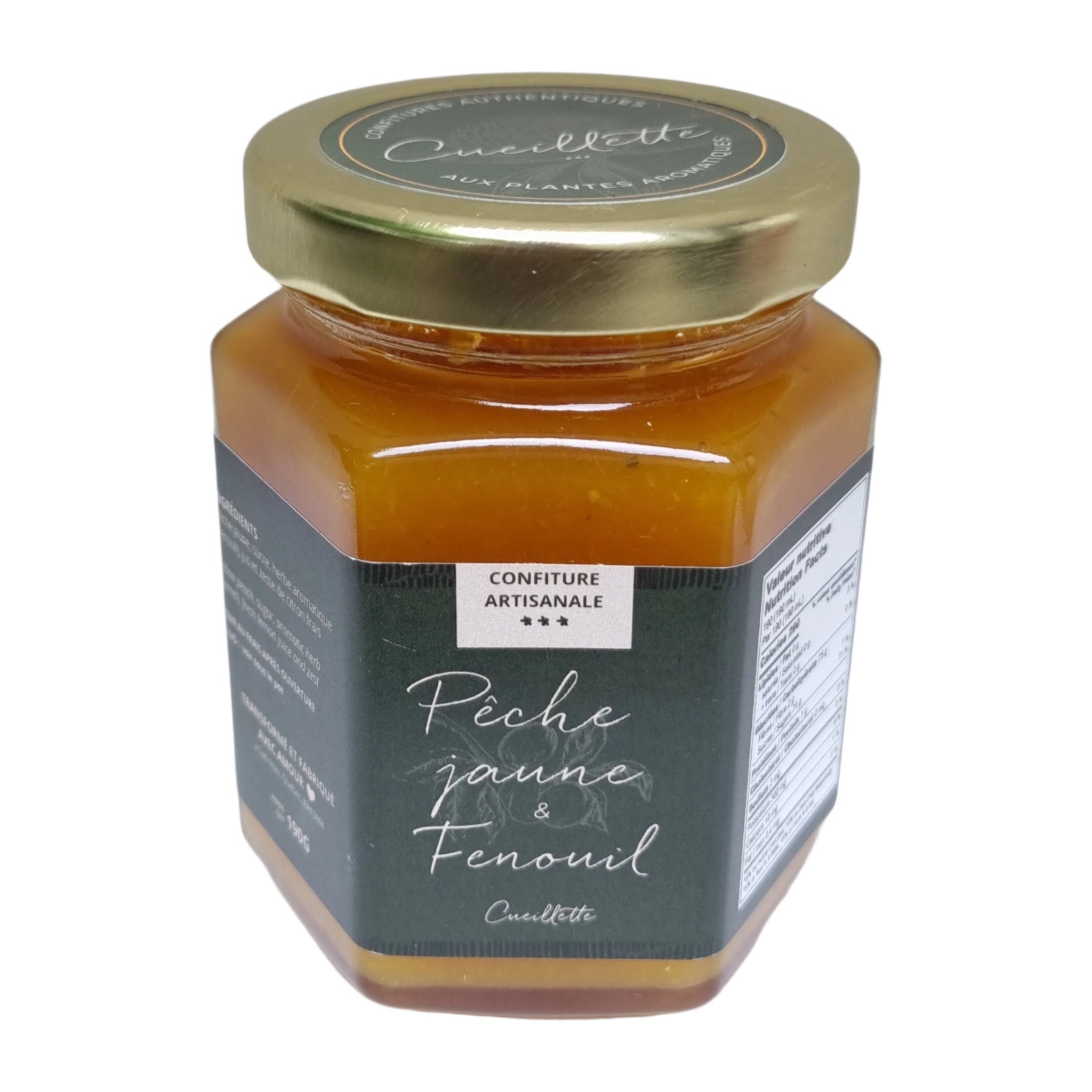 Confiture artisanale - Pêche jaune fenouil