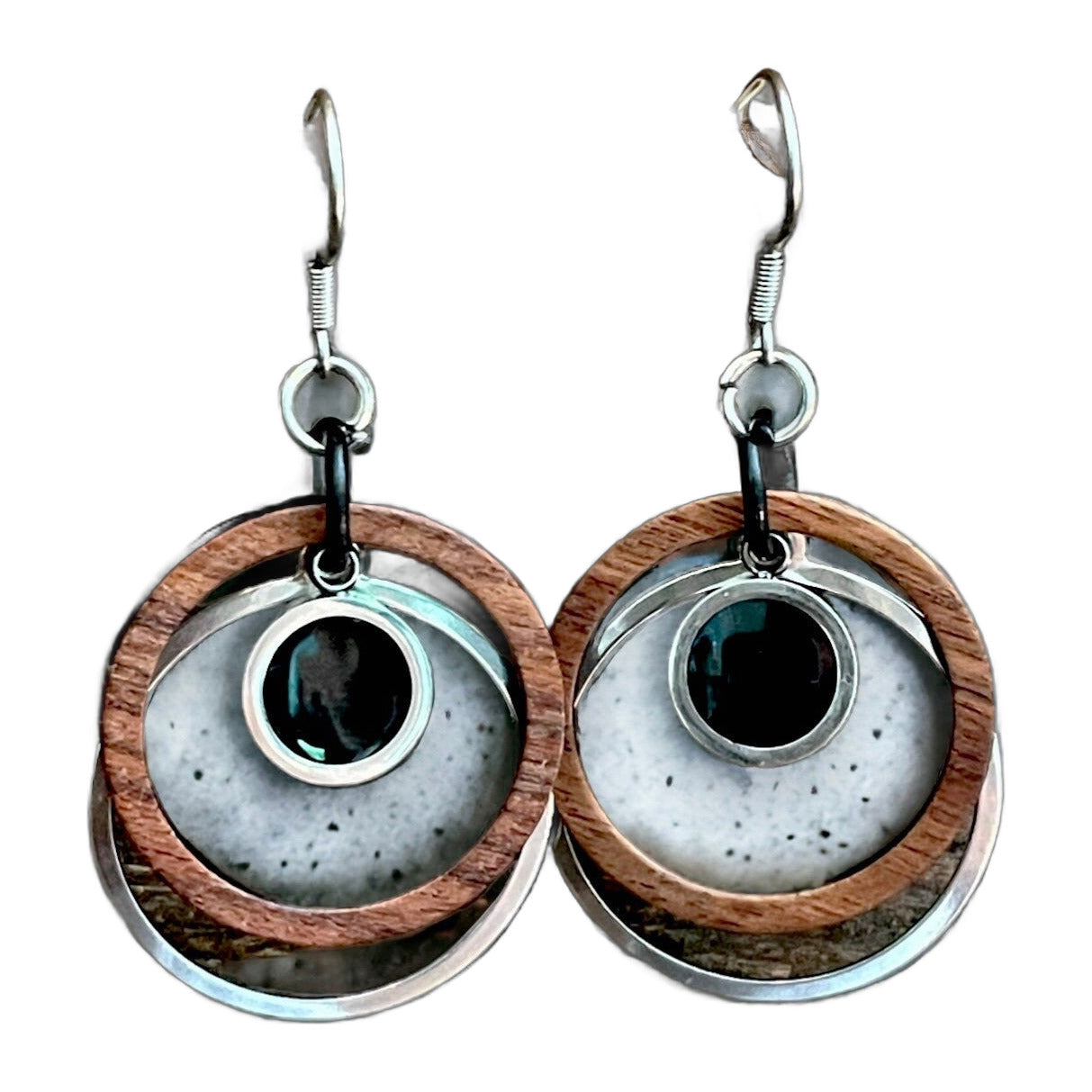 Boucles anneaux bois et inox