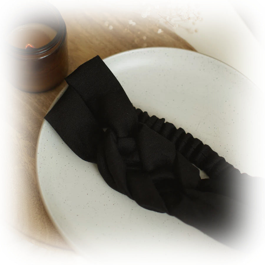 Bandeau tressé en lin