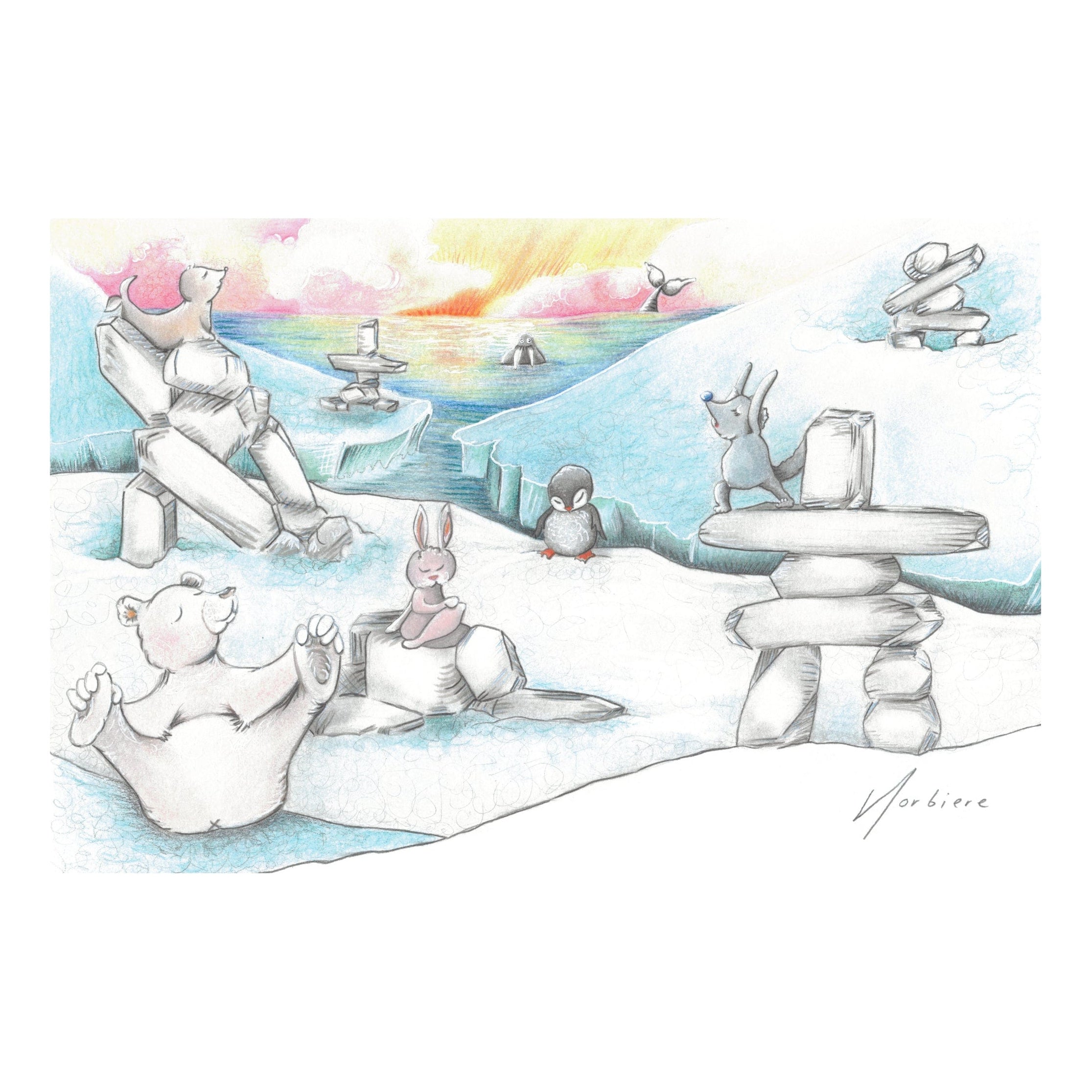 Carte de souhaits - Asana Inukshuk