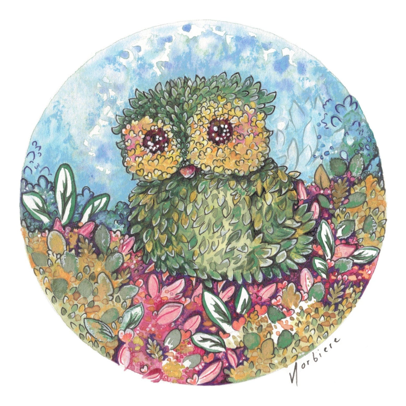 Carte de souhaits - Chouette nature