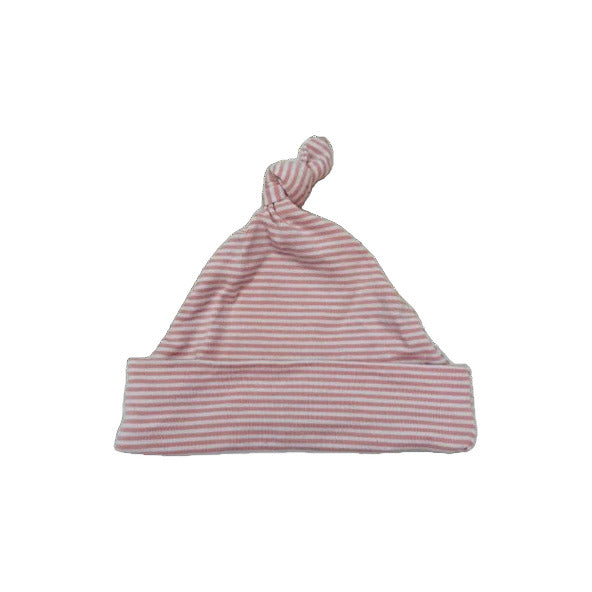 Chapeau en bambou rayé rose