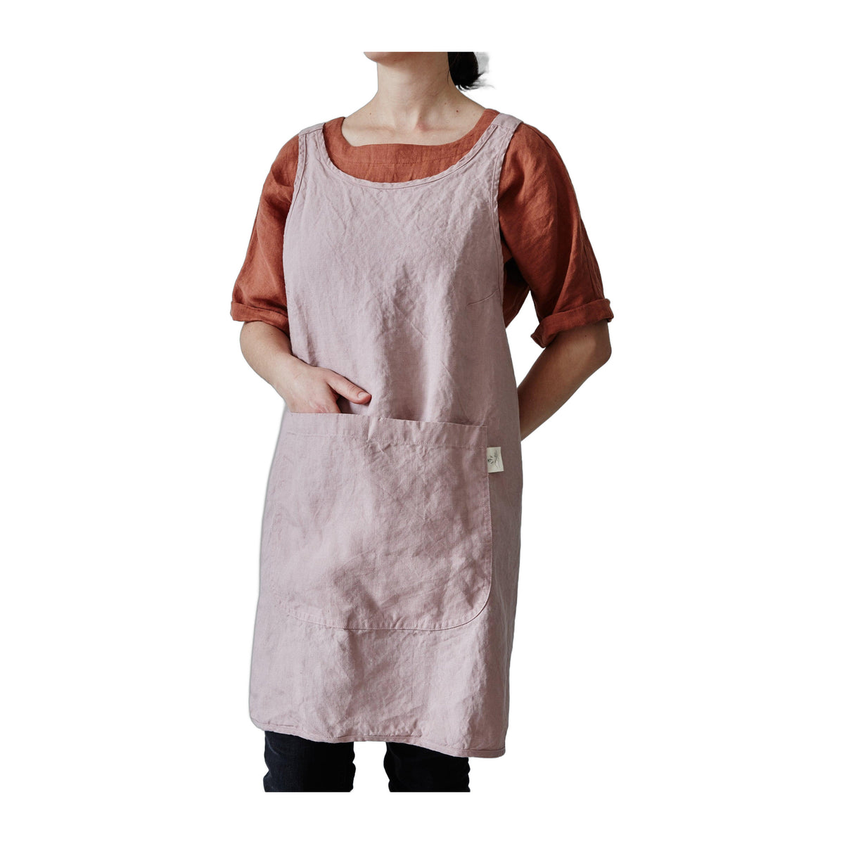 Linen Apron - Dusty pink