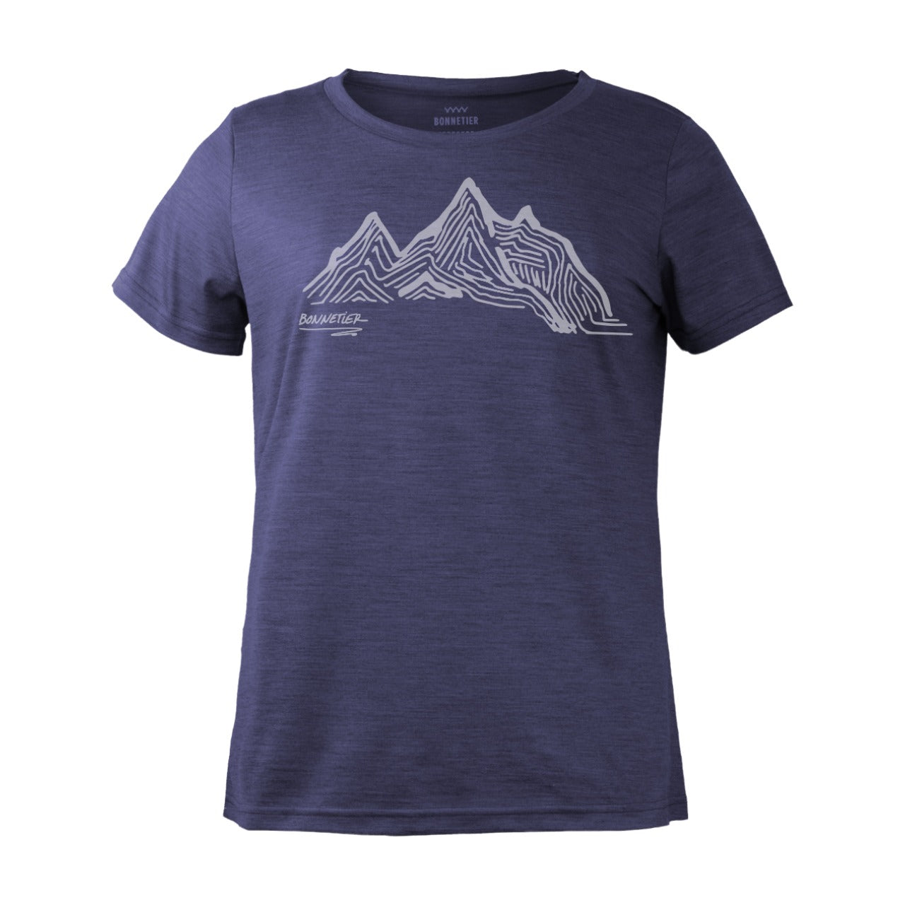 T-Shirt Mérinos Femme Bleu Nuit Ultra Léger - Climbing Route