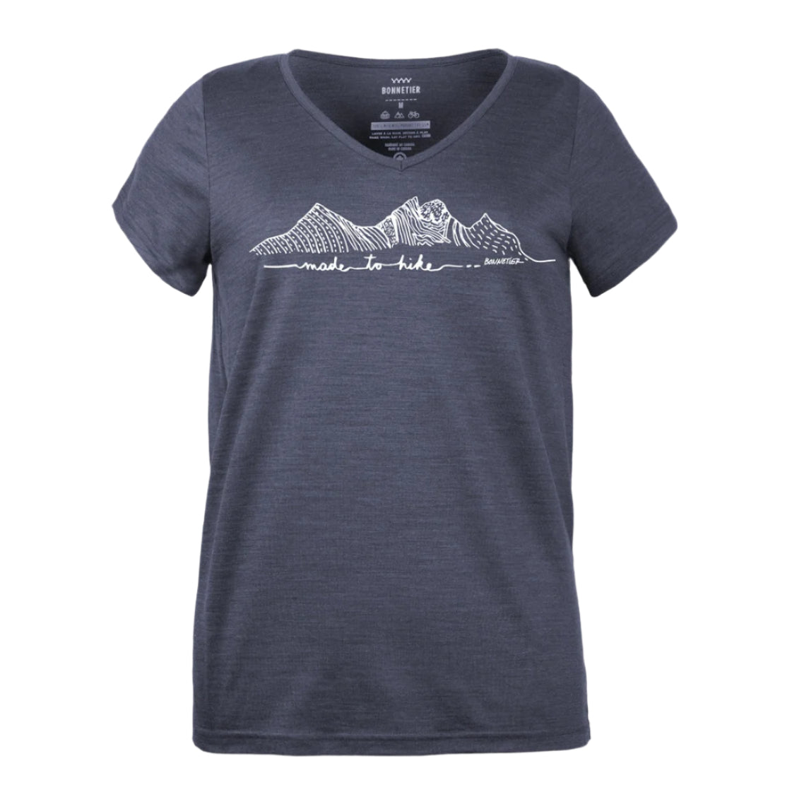 T-Shirt Mérinos Femme Charbon Chiné Ultra Léger - Made To Hike
