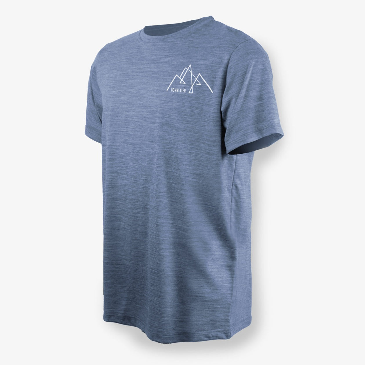 T-Shirt Mérinos Homme Bleu Gris Ultra Léger - Paysage