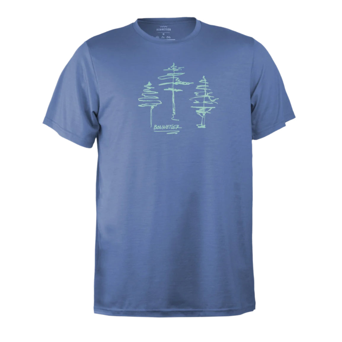 T-Shirt Mérinos Homme Bleu Ultra Léger - Trois arbres