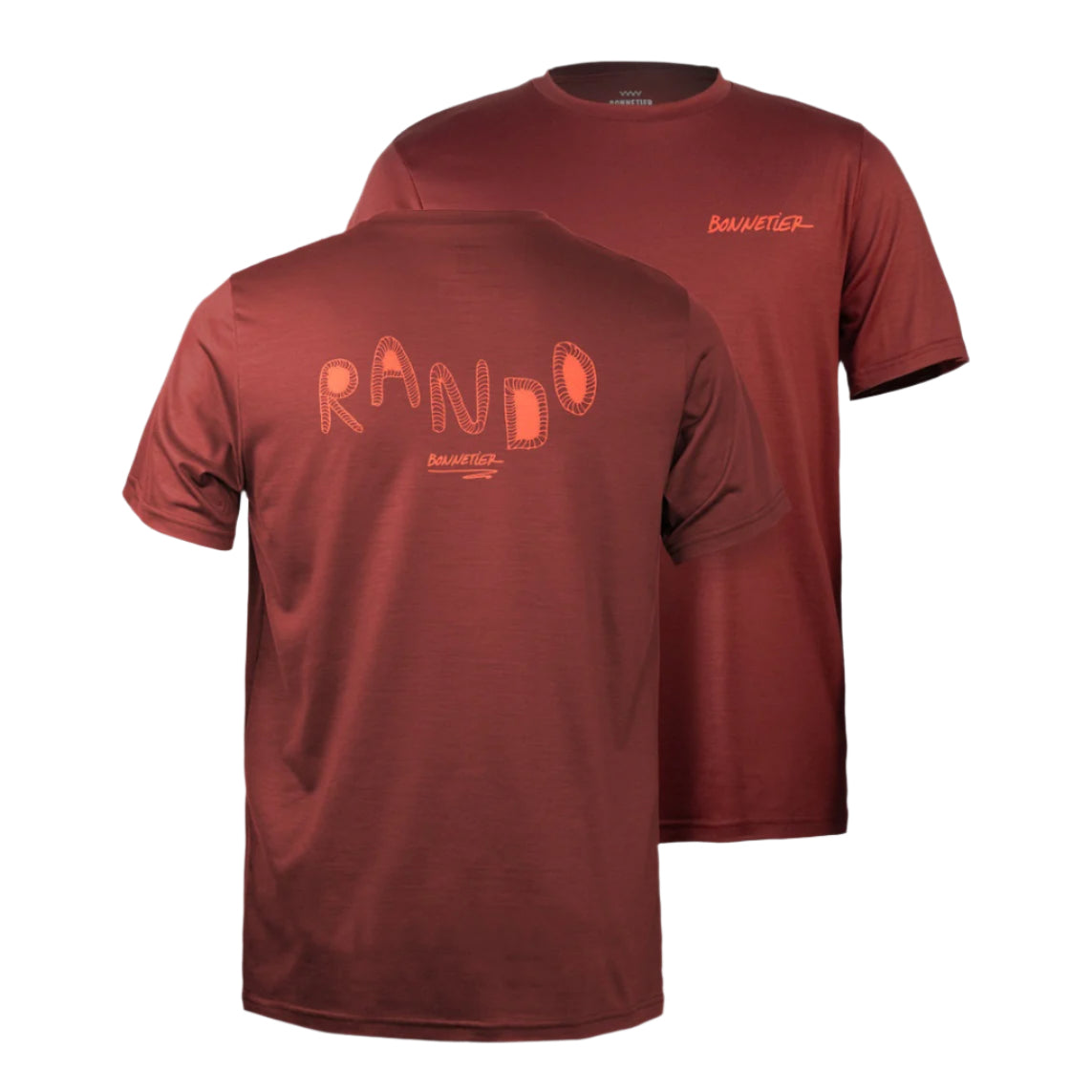 T-Shirt Mérinos Homme Carmin Ultra Léger - Rando