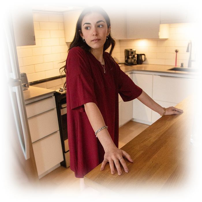 T-Shirt oversized - Bourgogne