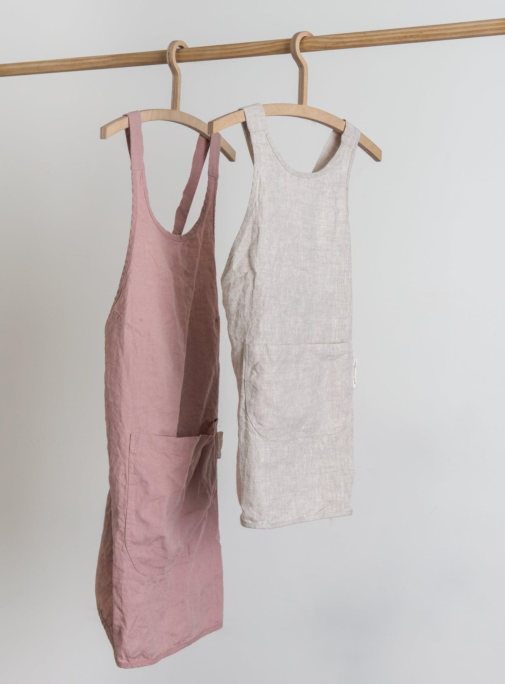 Tablier en lin - Vieux rose