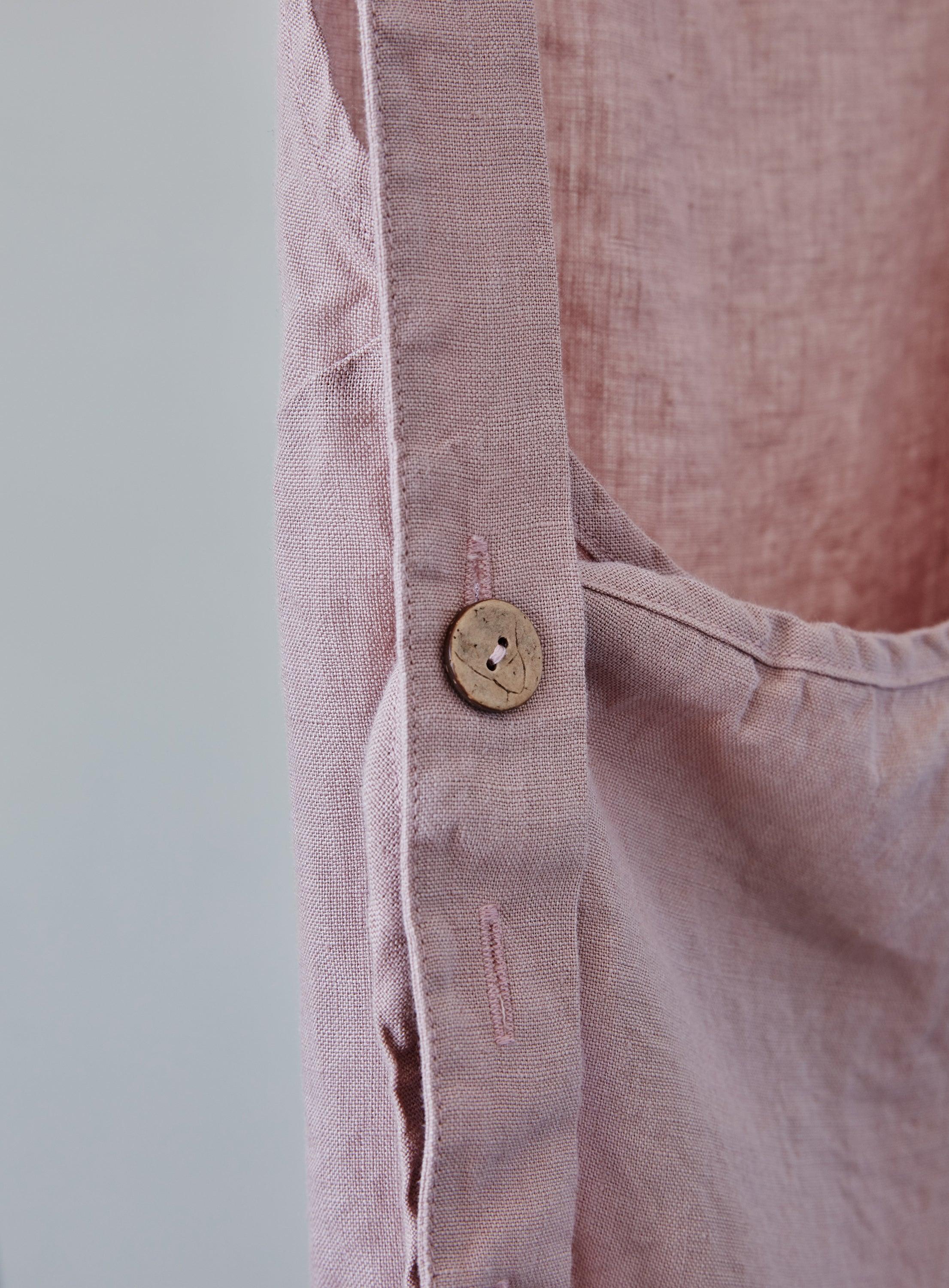 Tablier en lin - Vieux rose