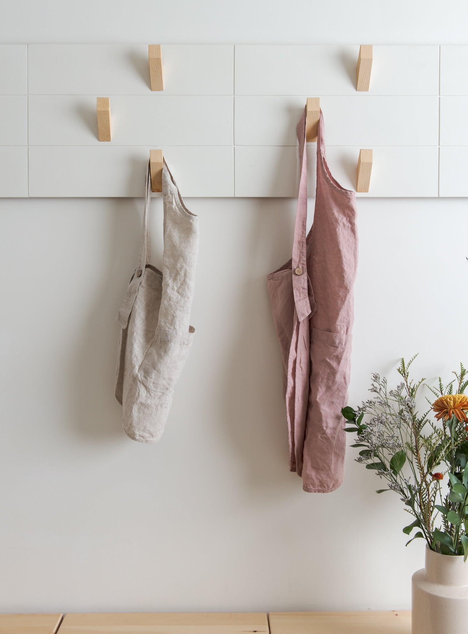 Tablier en lin - Vieux rose