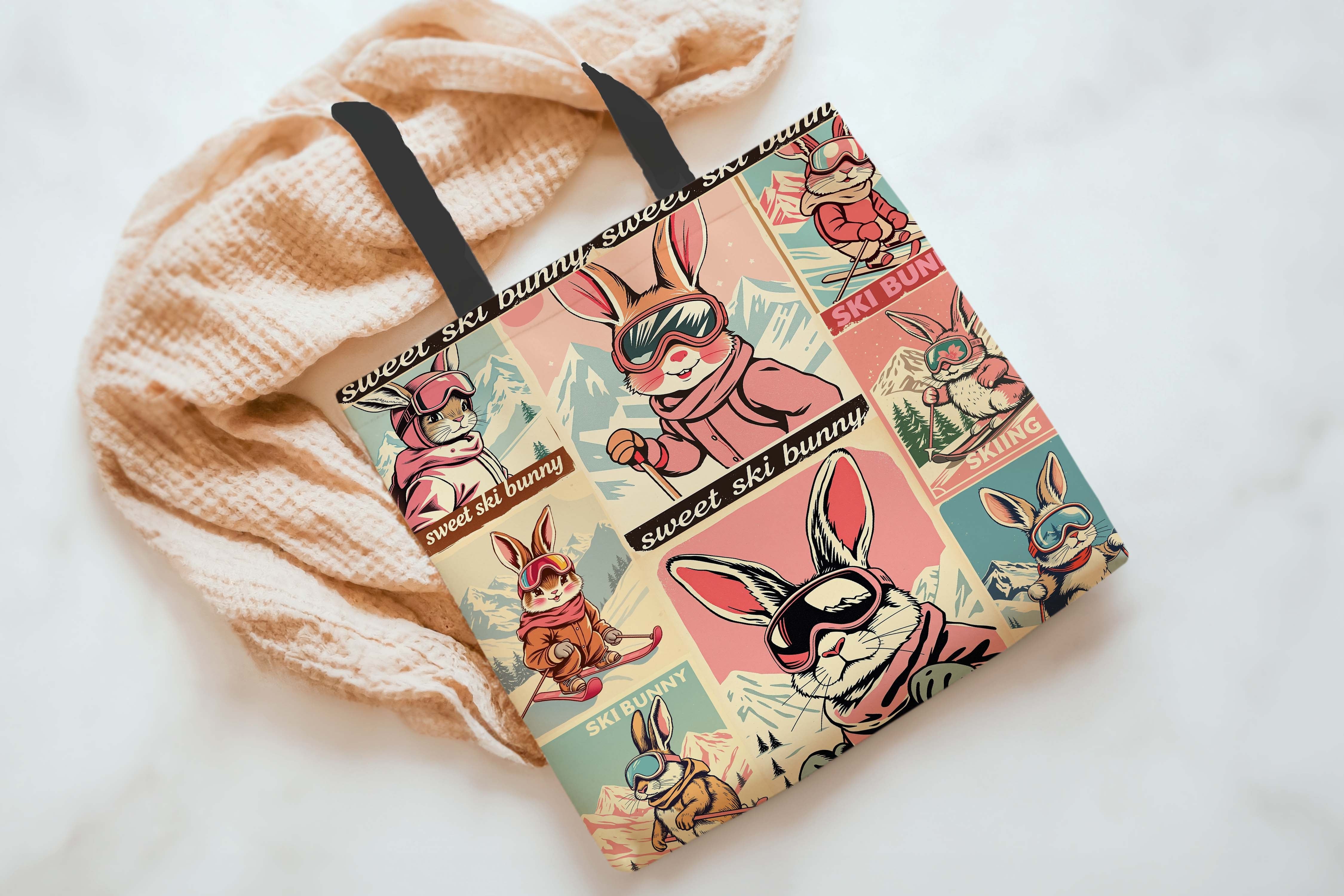 Sac fourre-tout en doux lapin de ski