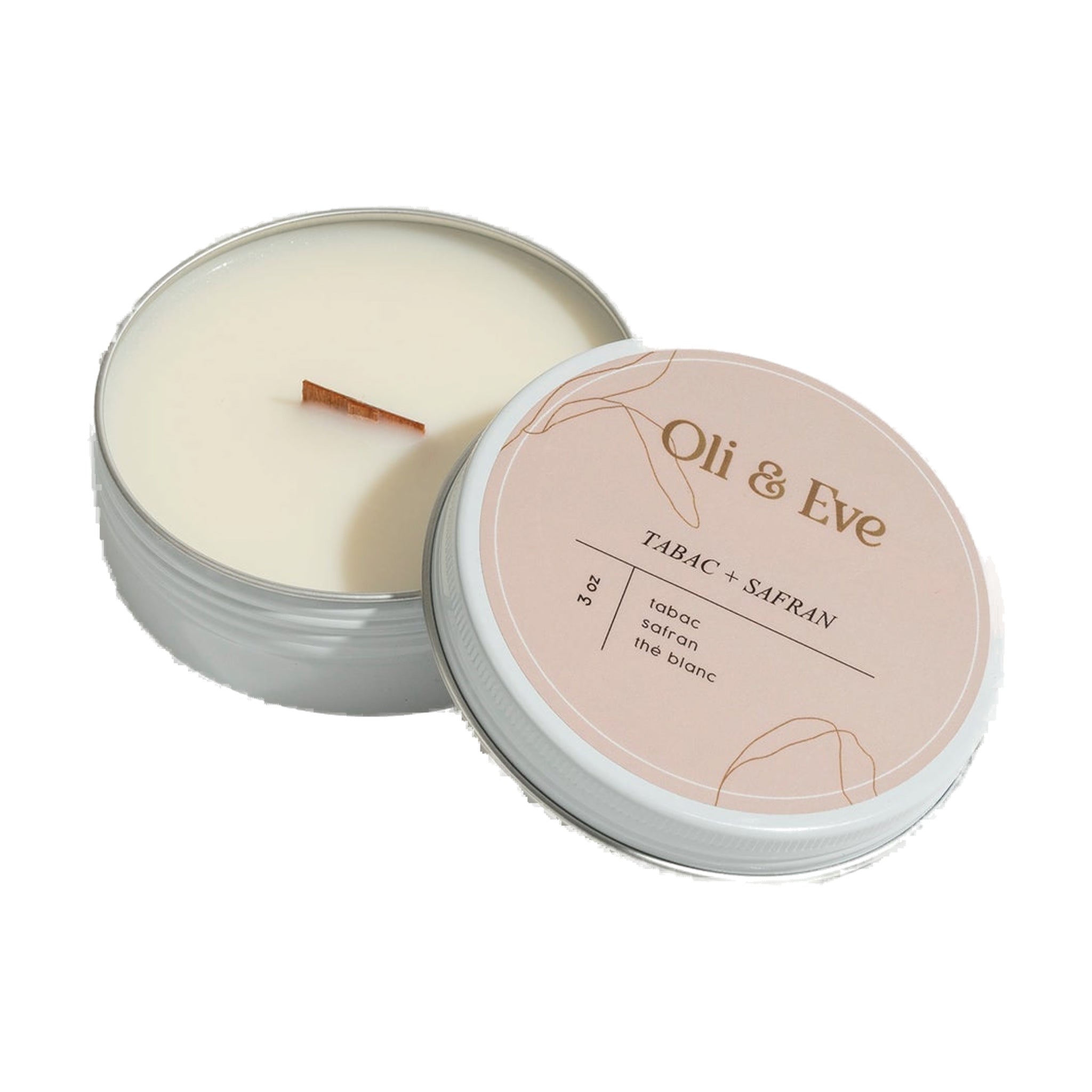 Bougie tabac et safran 4 oz - Oli & Eve