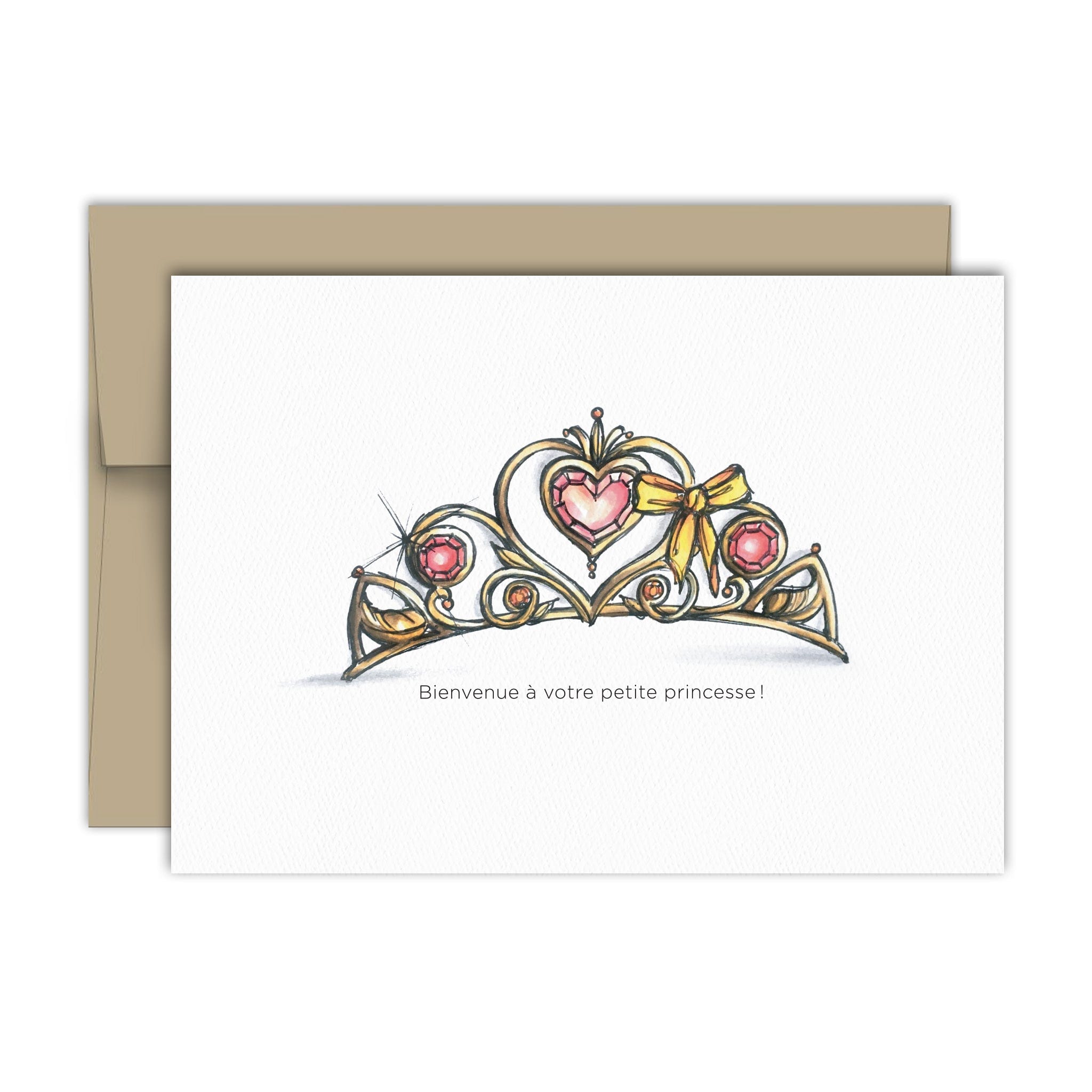 Carte de souhaits - Naissance - Bienvenue à votre petite princesse par Fêtes Grenadine vendu par SignéLocal.com