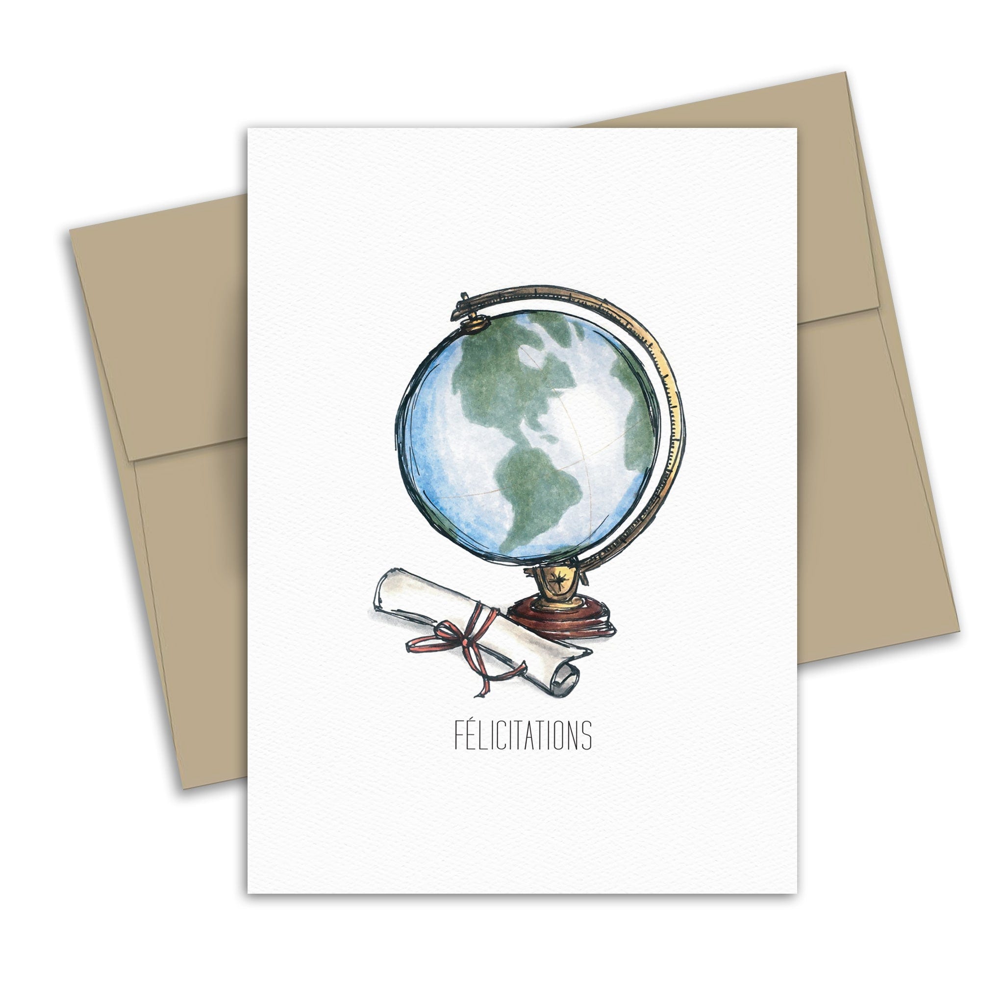 Greeting card - Graduation - Globe