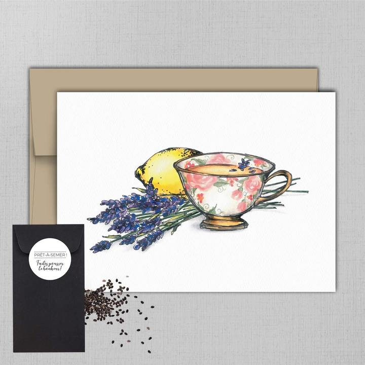 Greeting card with seeds - Lavender tea