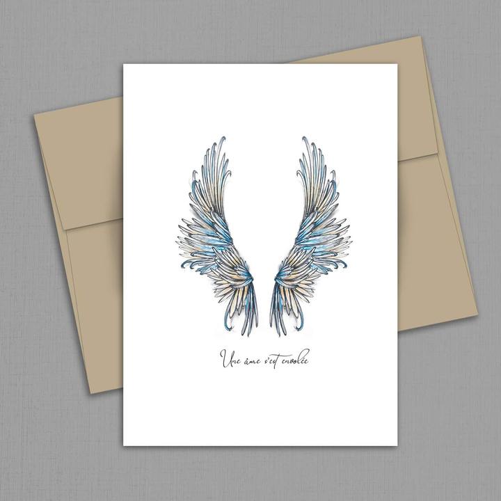 Greeting card - Condolences - Angel wings