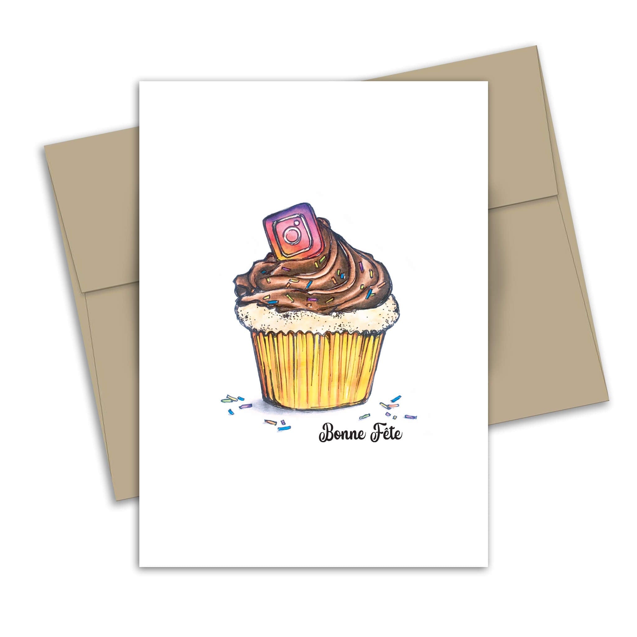 Carte de souhaits - Anniversaire - Cupcake - Instagrammable