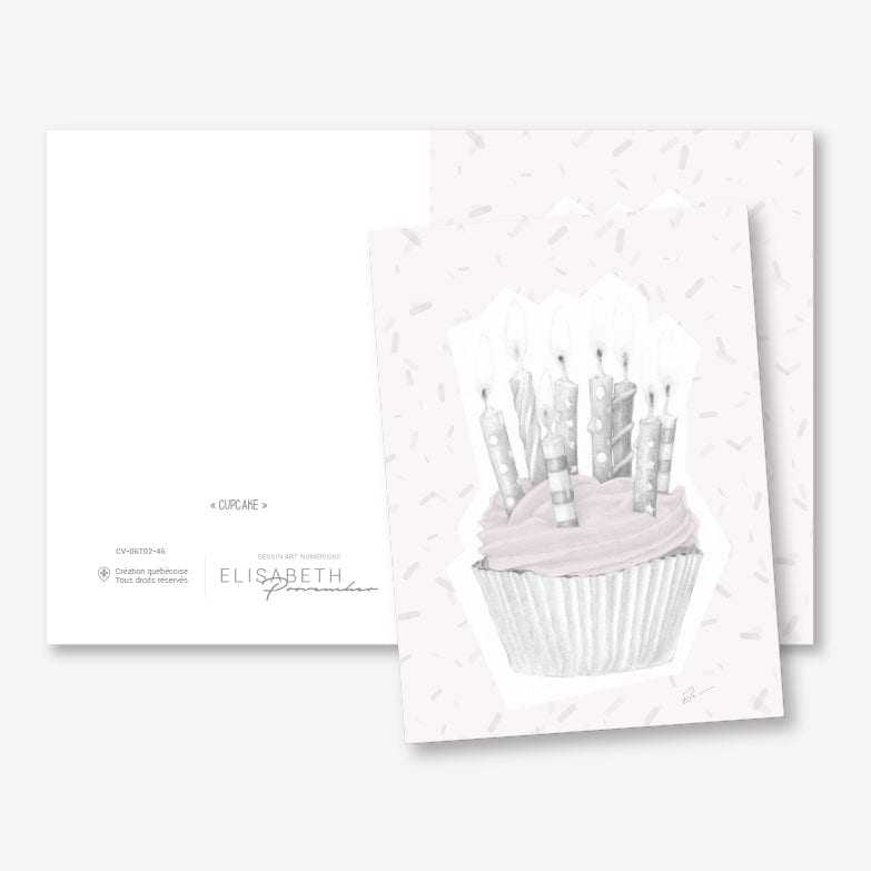 Cupcake - Carte de voeux par Elisabeth Provencher - artiste vendu par SignéLocal.com