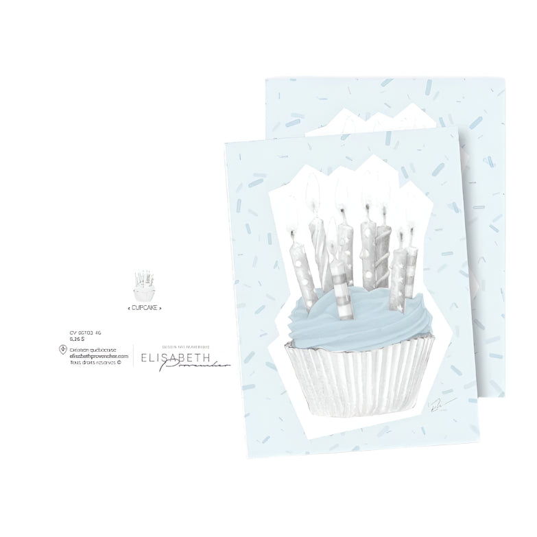 Cupcake - Carte de voeux par Elisabeth Provencher - artiste vendu par SignéLocal.com