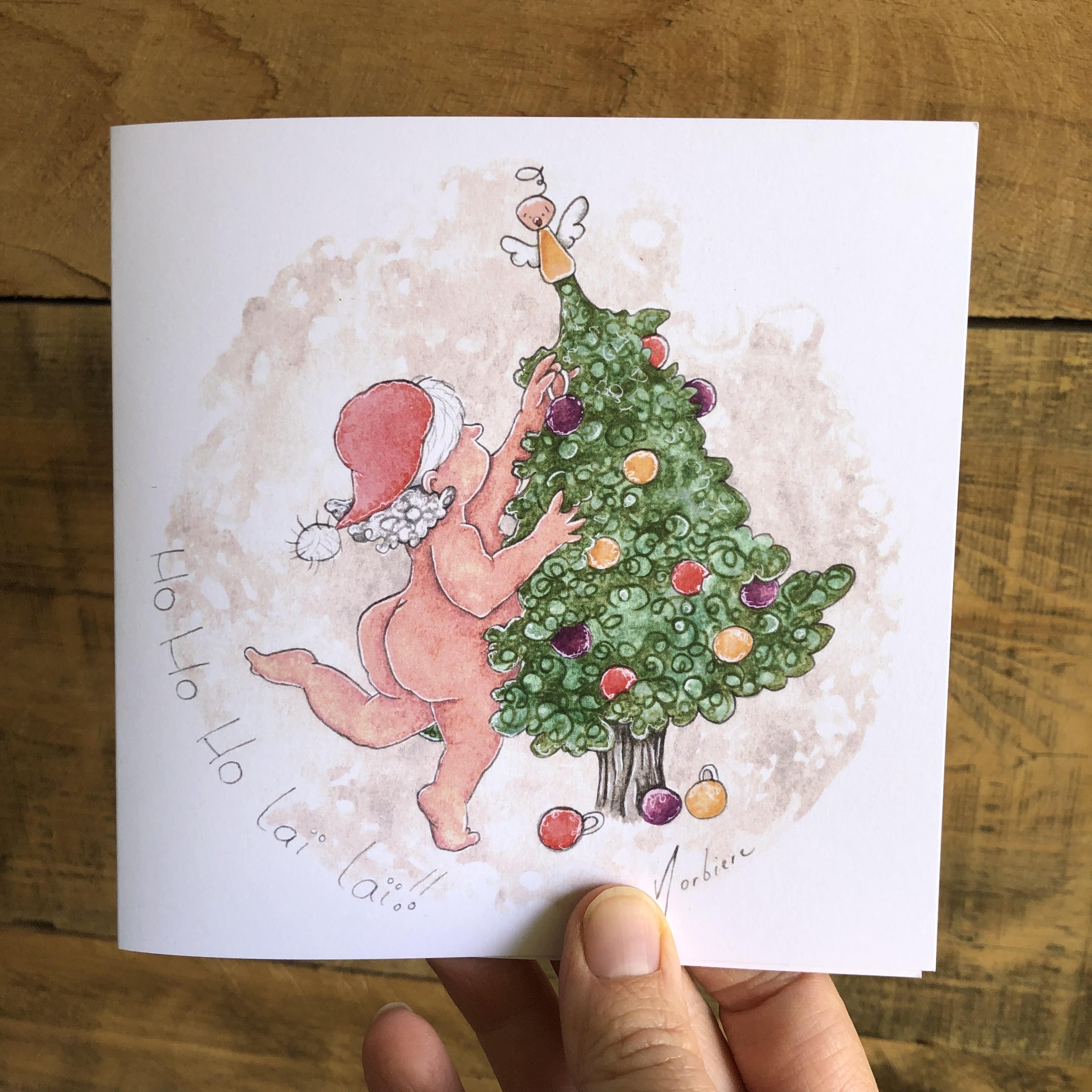 Carte de souhaits - La nue nue de Noël