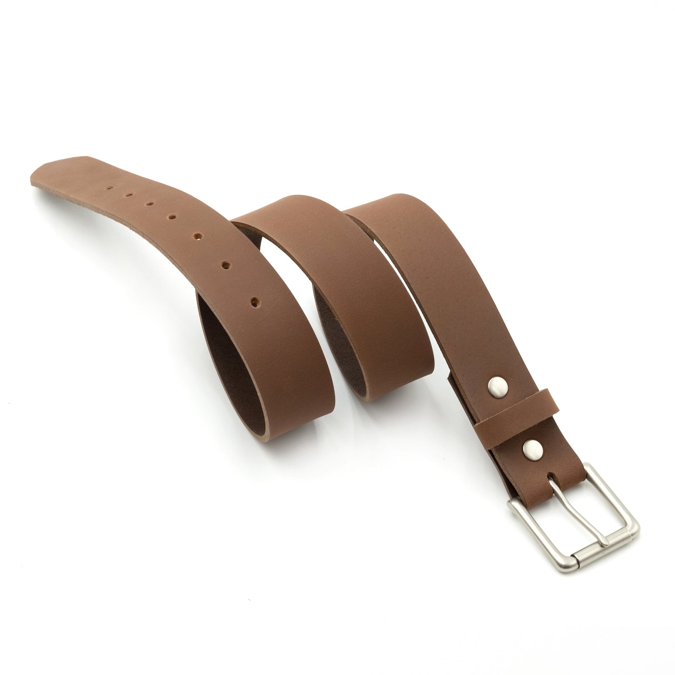 Ceinture en cuir brun mat