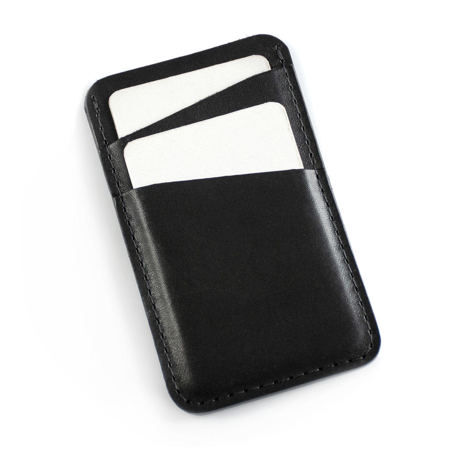 Black leather card holder